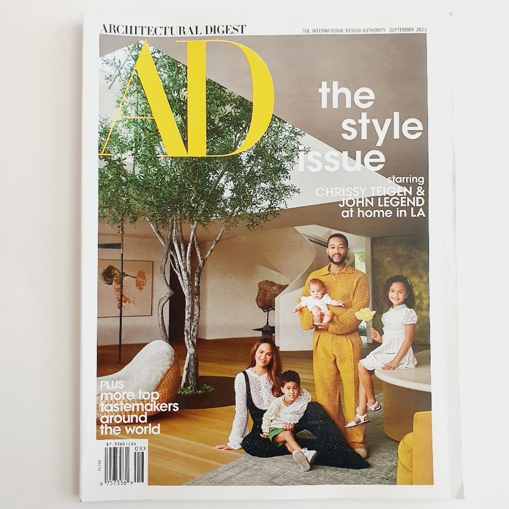 Architectural Digest Magazine September, 2023 John Legend, Chrissy Teigen